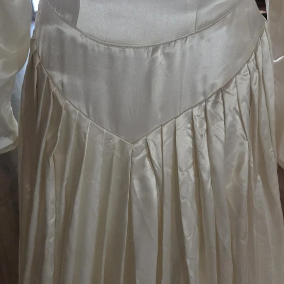 1940's WWII Ivory Parachute Long Train Wedding Dress Handmade